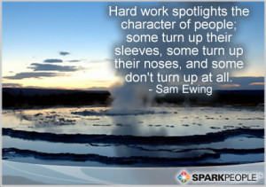 Motivational Quote - Hard work spotlights the character of people ...