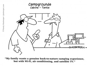 ... wi-fi, air conditioning, satellite TV, campgrounds, cabins, tents