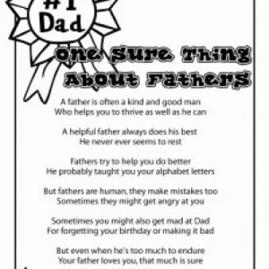 Dad Poems From Kids One sure thing about fathers