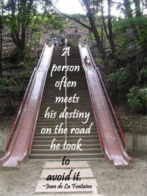 ... his destiny on the road he took to avoid it. ” ~ Jean de La Fontaine