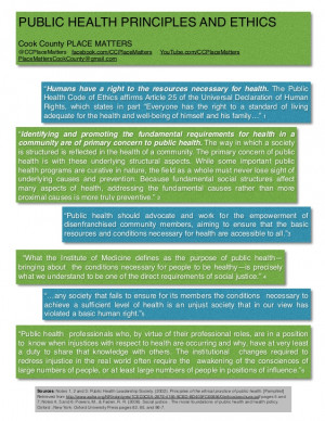 Public Health Principles and Ethics: Quotes Handout Cook County Place ...