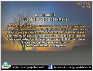 Judgment vs discernment