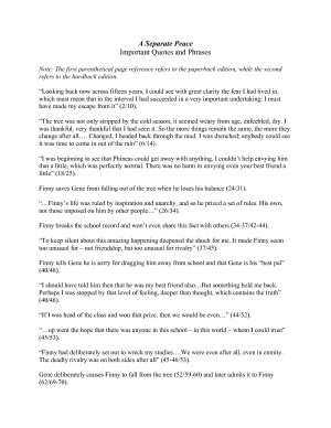 Separate Peace Quotes Gene