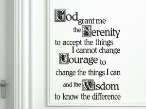 Wall Decal Quote - God Grant Me - Living Room Family Room Wall Decor