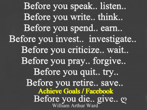 Before you speak, listen...
