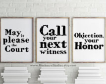 Law Student - Lawyer Art - Courtroom Quotes Print Set - Trial Lawyer ...