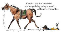 If at first you don't succeed, you are probably riding a mare ...