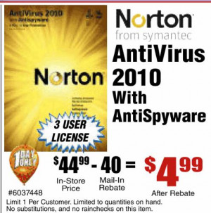 norton antivirus 2010 price