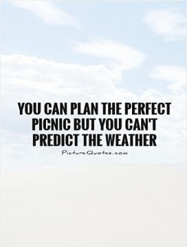 You can plan the perfect picnic but you can't predict the weather