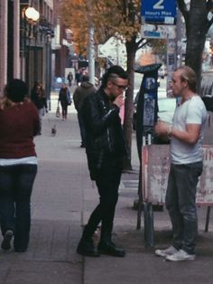 Matty smoking in the street. More