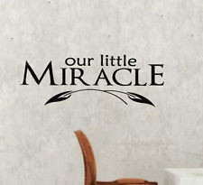 Our Little Miracle Baby's Nursery Wall Art Decal Quote Inspiration ...