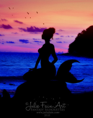 Mermaid Dreams-mermaid,ocean,pink,blue,sunset,beach,siren