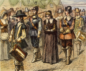 Mary Dyer led to execution on Boston Common, 1 June 1660 . Color ...