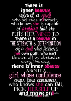 There is inner beauty about a girl whose confidence comes from ...