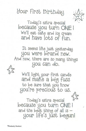 Dinglefoot's Scrapbooking - First Birthday - Poem For A Page Sticker ...