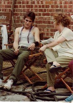 Matt Dillon and S.E. Hinton on the set of Rumble Fish. gah, two of my ...