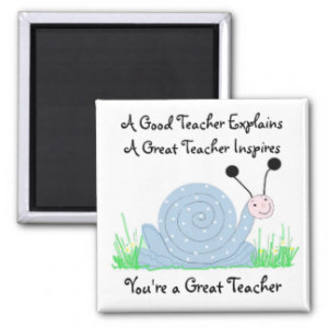 Cute Blue Snail with Teacher Saying Refrigerator Magnets