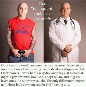 Although I could care less that this doctor with tattoos belives in ...