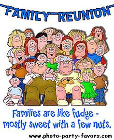 Family Reunion Cartoon with caption - families are like fudge; mostly ...