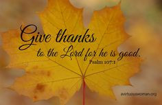 Thanksgiving -- Give thanks to the Lord for He is good. #scripture