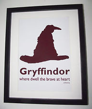 Harry Potter Inspired Sorting Hat - Gryffindor Picture - A4 Art Print ...