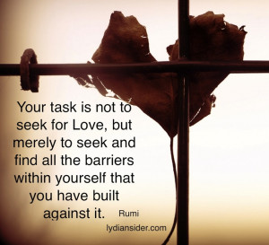 ... not to seek love, but simply to remove your internal barriers to it