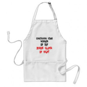 Concession Stand Worker Zombie Slayer Aprons