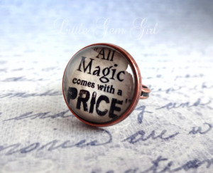 Ring - Once Upon a Time Jewelry - Vintage Copper Antique Style Quote ...
