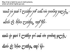 How Can I translate an english quote into Tolkien elvish script?