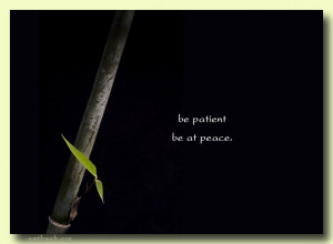 Be patient be at peace quote