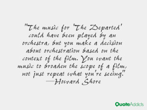 The music for 'The Departed' could have been played by an orchestra ...