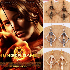 ... Katniss Everdeen Vintage Women Bow and arrow Drop Earrings(China