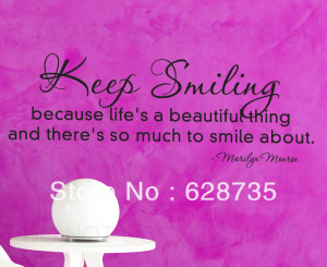-selling-marilyn-monroe-wall-quotes-keep-smiling-life-is-a-beautiful ...