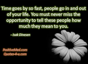 Time goes by so fast, people go in and out of your life - Life Quote.