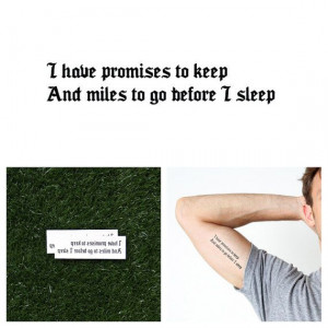 Promises To Keep - Temporary Tattoo Quote (Set of 2)
