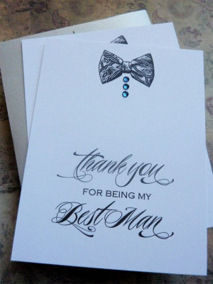 Best Man Wedding Thank You Card with Bow Tie and by ifiwerecards, $4 ...