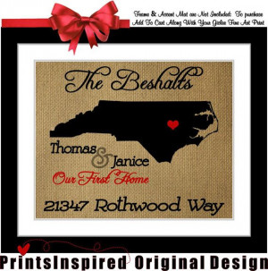 Our First House Personalized State Map Print: Custom Quote New Home ...