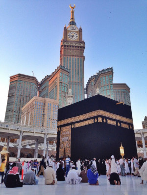Kaaba 1800s now inn the shadow of a modern monstrosity