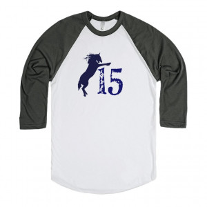 Mustangs Broncos baseball style t-shirt
