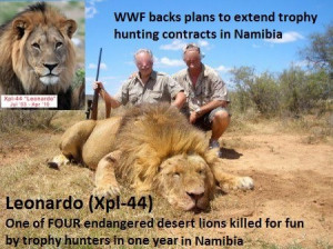 by trophy hunters in one year. WWF voted AGAINST a ban on trophy ...