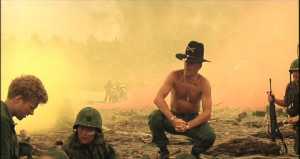 Still image from Apocalypse Now where Robert DuVall says I love the ...