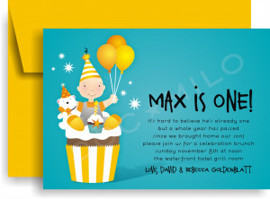 Connors Cupcake Invitation - He is Turning ONE! celebrate with this ...