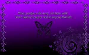 Butterfly Destiny - butterfly, purple, quote, flower