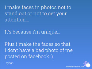 make faces in photos not to stand out or not to get your attention ...
