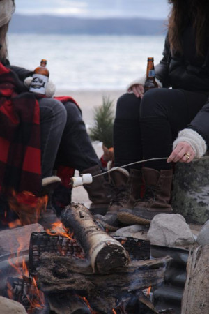 camping marshmallows campfire chilly beers good friends