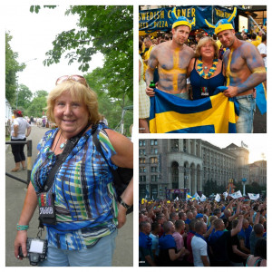 to R: Tania, our landlady; Tania with fans in the Fan Zone; picture ...