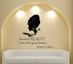 Custom Name Salon Vinyl Wall Decal Quote A Woman's Beauty People ...