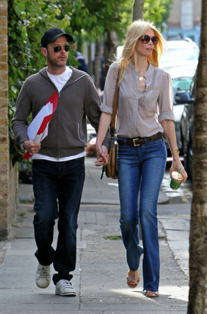 Matthew Vaughn Claudia Schiffer And Matthew Vaughn On A Walk