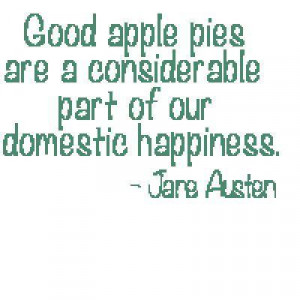 Embroidery: Apple Pie Jane Austen Quote