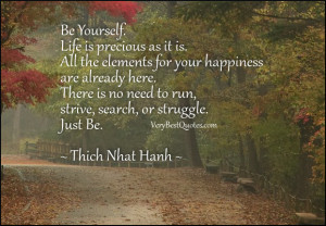 ... No Need To Run, Strive, Search Or Struggle. Just Be. - Thich Nhat Hanh
